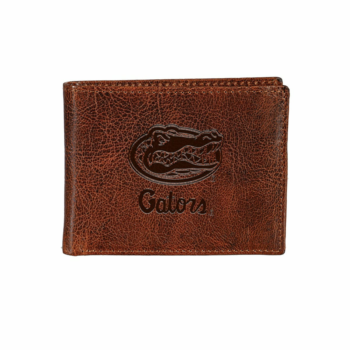 University of Florida, Embossed 100% Genuine Tumbled Leather Passcase  - Collegiate Home