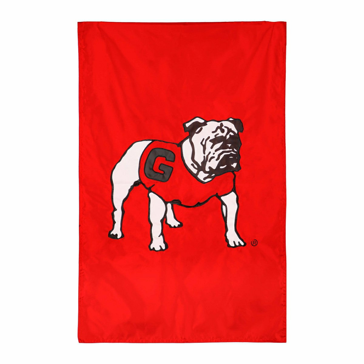 University of Georgia Alternate Bulldog Logo Red Applique Flag - Collegiate Home