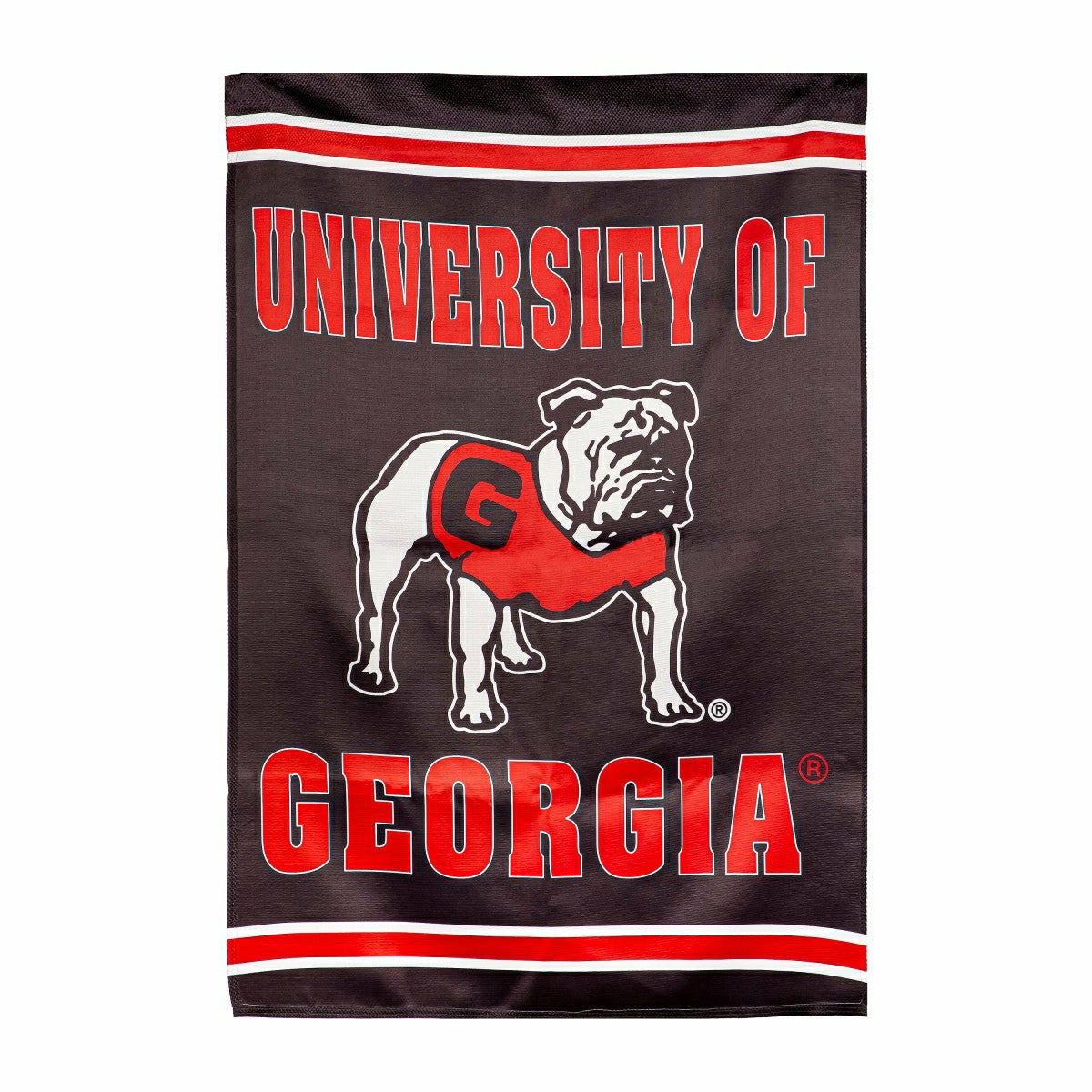 University of Georgia Alternate Bulldog Logo Embossed Suede House Flag - Collegiate Home