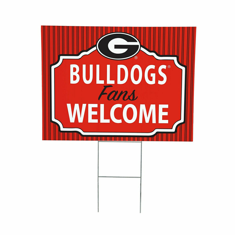 University of Georgia Coroplast Yard Sign, "Fans Welcome" - Collegiate Home