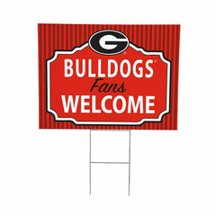 University of Georgia Coroplast Yard Sign, "Fans Welcome" - Collegiate Home