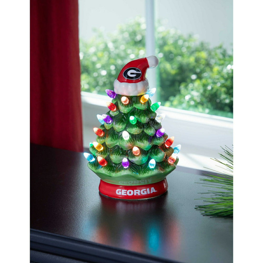 8" LED Ceramic Christmas Tree, University of Georgia - Collegiate Home