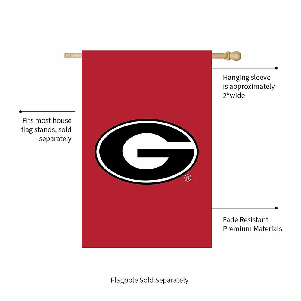 University of Georgia Applique House Flag - Collegiate Home
