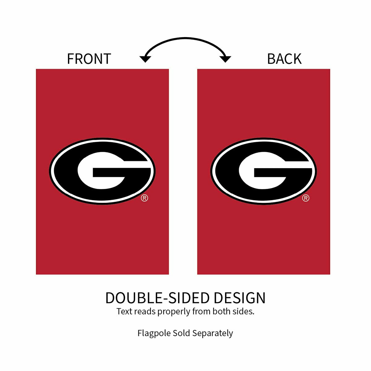 University of Georgia Applique House Flag - Collegiate Home