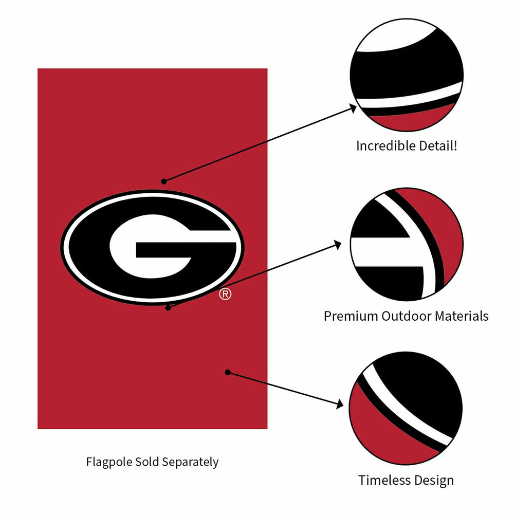University of Georgia Applique House Flag - Collegiate Home