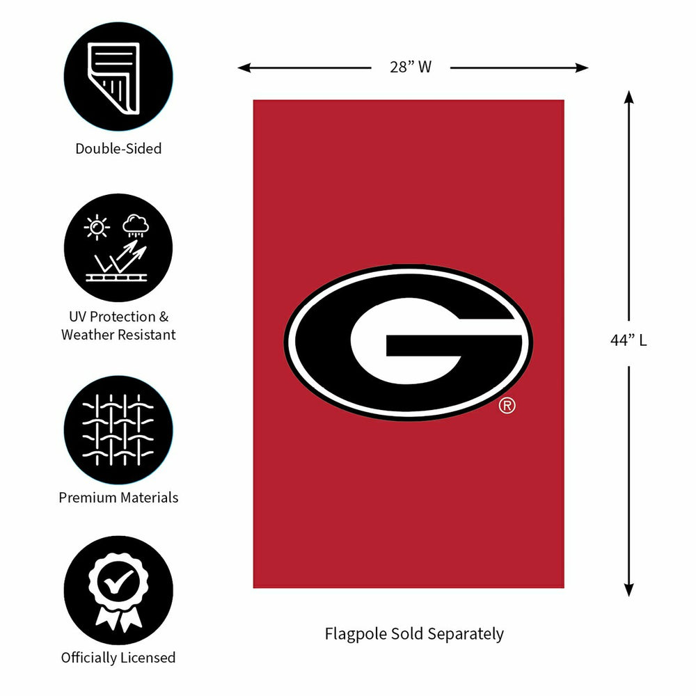 University of Georgia Applique House Flag - Collegiate Home