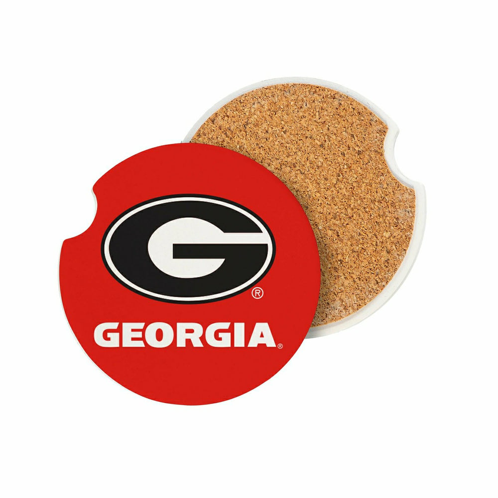 University of Georgia Car Coaster Set, 2pc - Collegiate Home