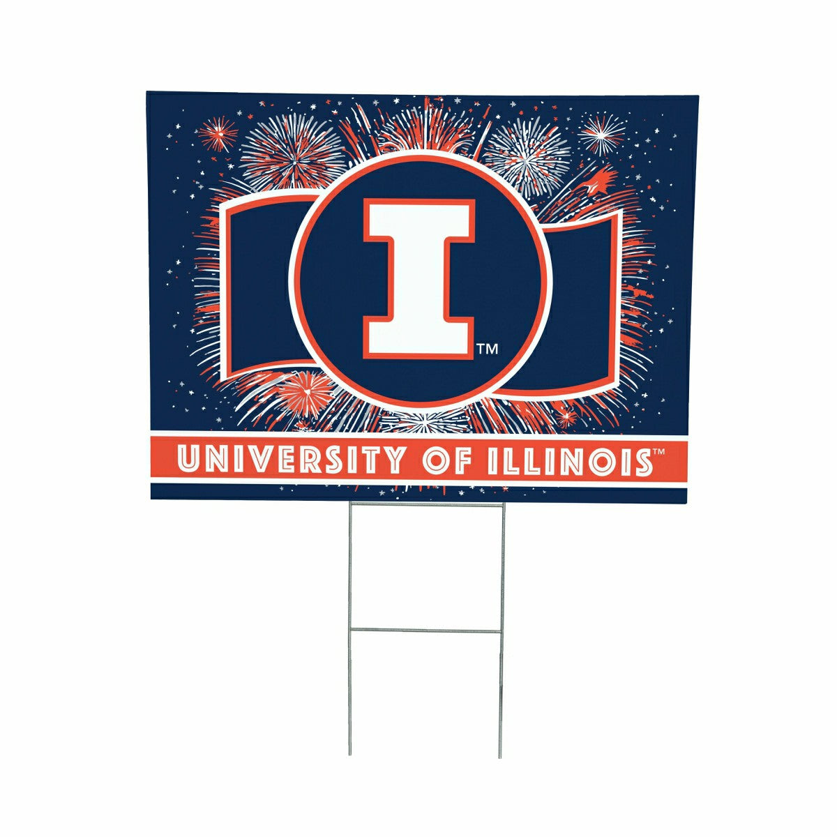 University of Illinois Yard Sign, Patriotic - Collegiate Home
