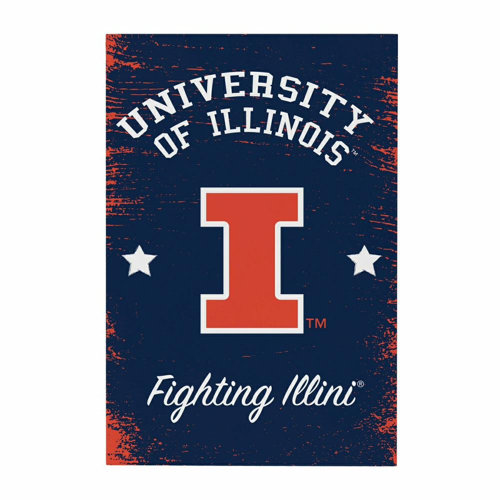 University of Illinois Wood Wall Sign, 16x24 - Collegiate Home