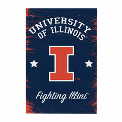 University of Illinois Wood Wall Sign, 16x24 - Collegiate Home
