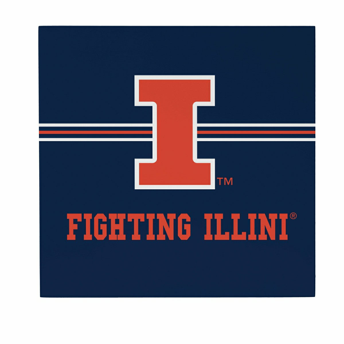 University of Illinois Wood Wall Sign, 12x12 - Collegiate Home