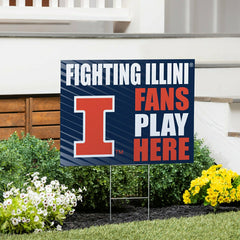 University of Illinois Coroplast Yard Sign "Fans Play Here" - Collegiate Home