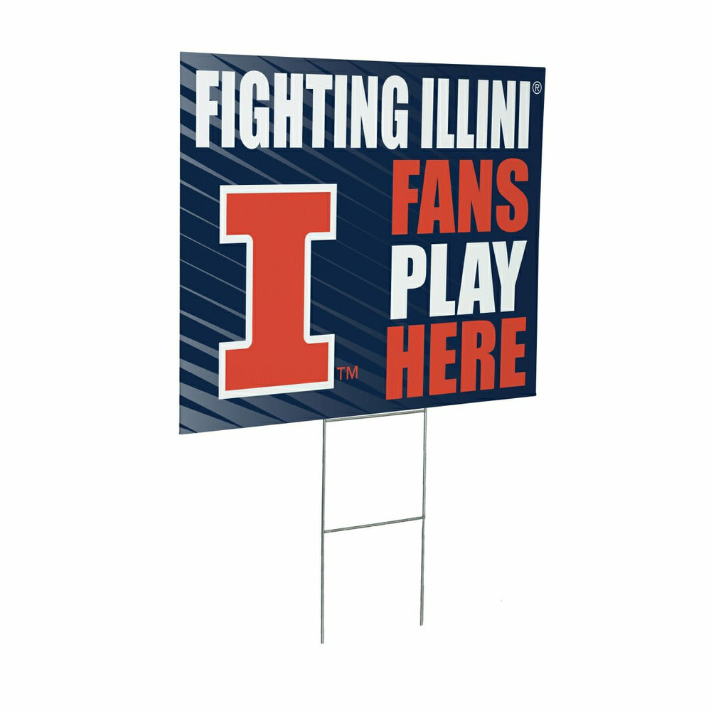 University of Illinois Coroplast Yard Sign "Fans Play Here" - Collegiate Home