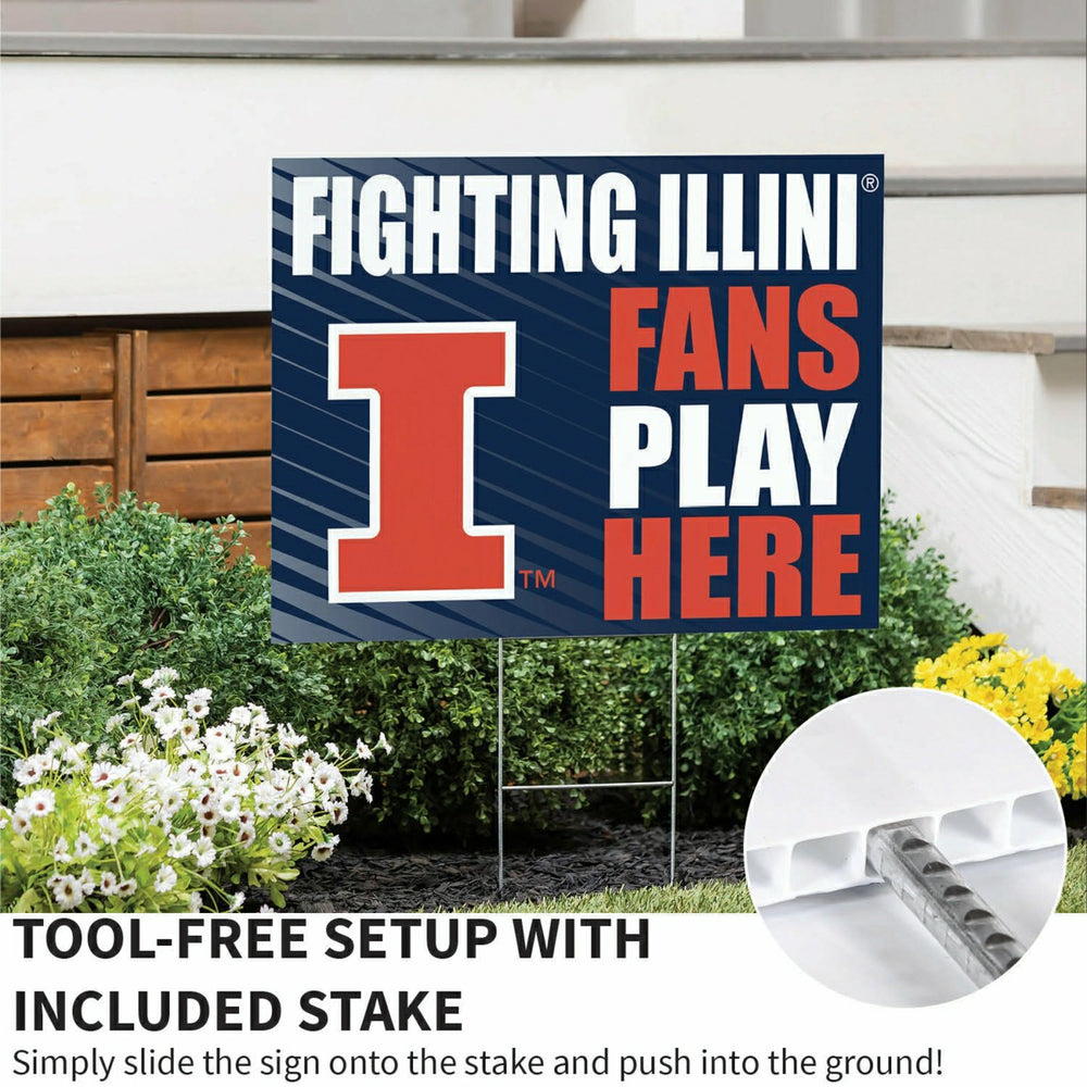 University of Illinois Coroplast Yard Sign "Fans Play Here" - Collegiate Home