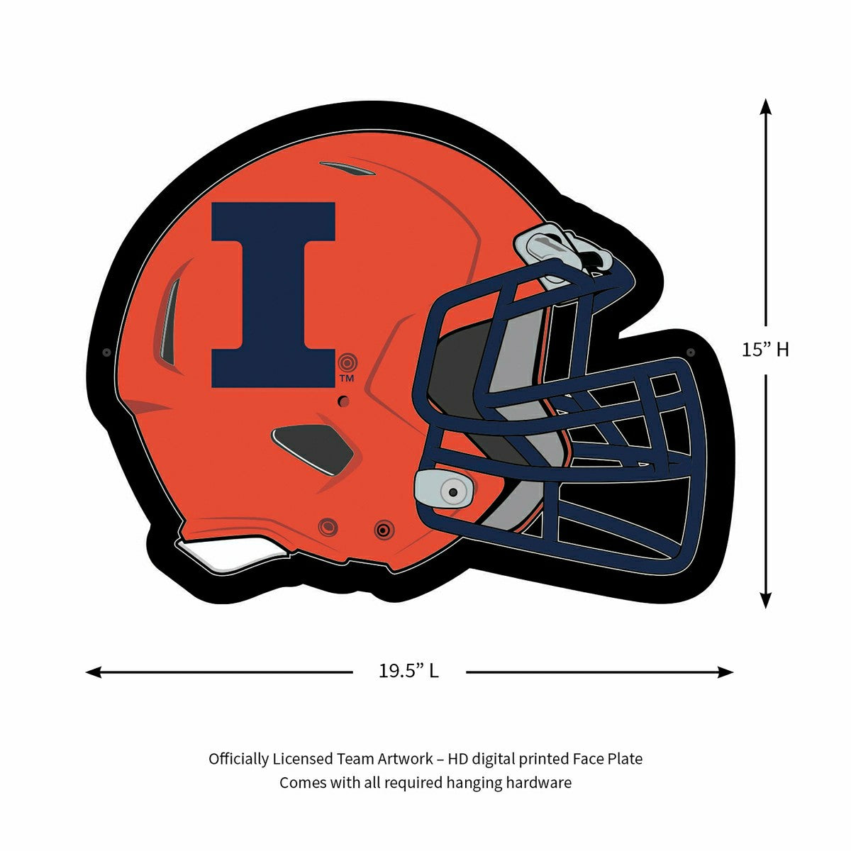 LED Wall Decor, Helmet, University of Illinois - Collegiate Home