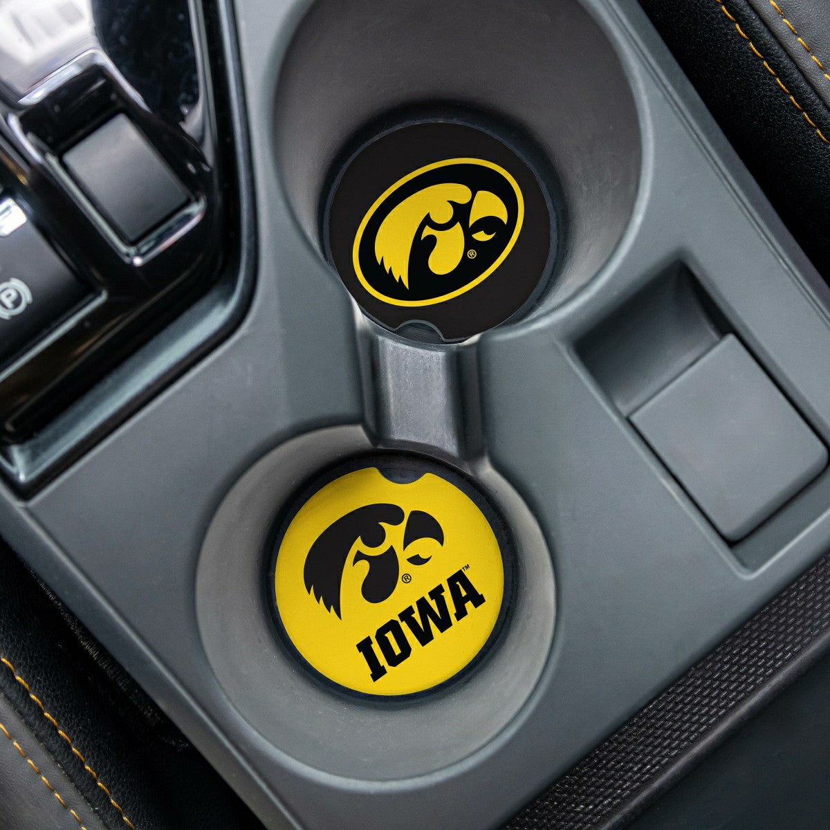 University of Iowa Car Coaster Set, 2pc - Collegiate Home
