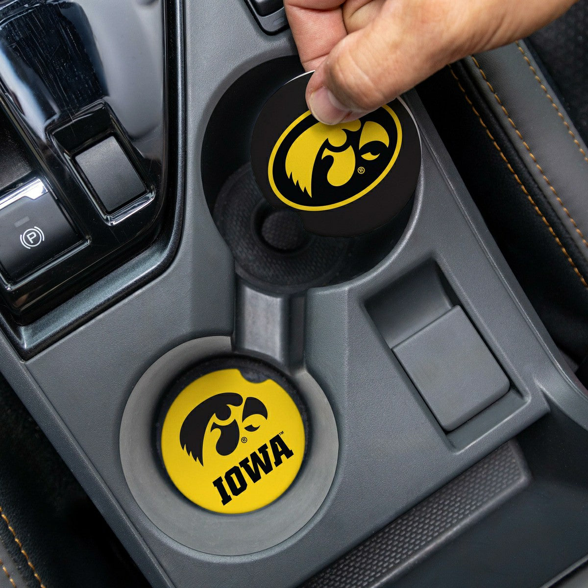 University of Iowa Car Coaster Set, 2pc - Collegiate Home
