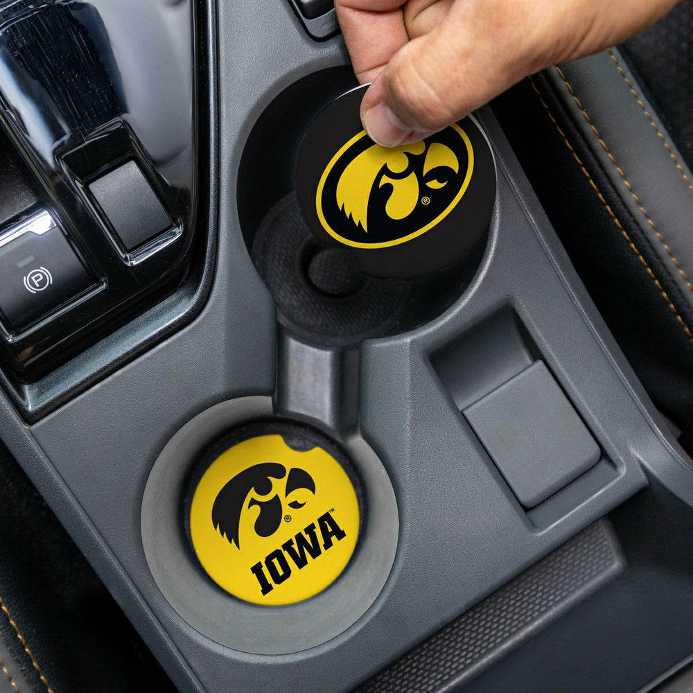 University of Iowa Car Coaster Set, 2pc - Collegiate Home