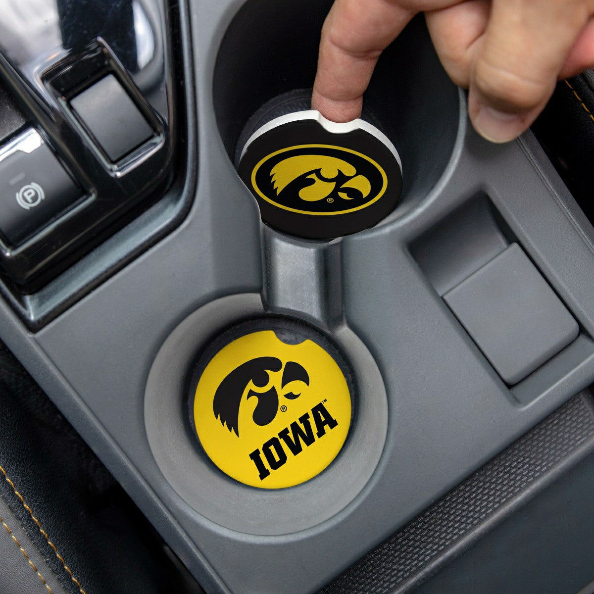 University of Iowa Car Coaster Set, 2pc - Collegiate Home