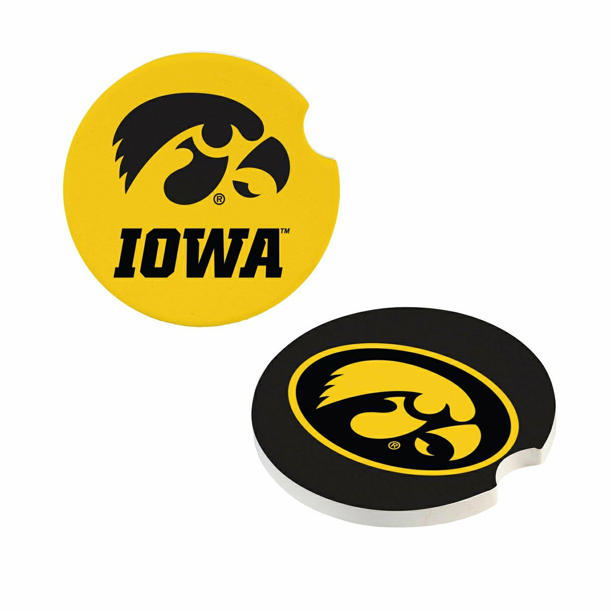 University of Iowa Car Coaster Set, 2pc - Collegiate Home