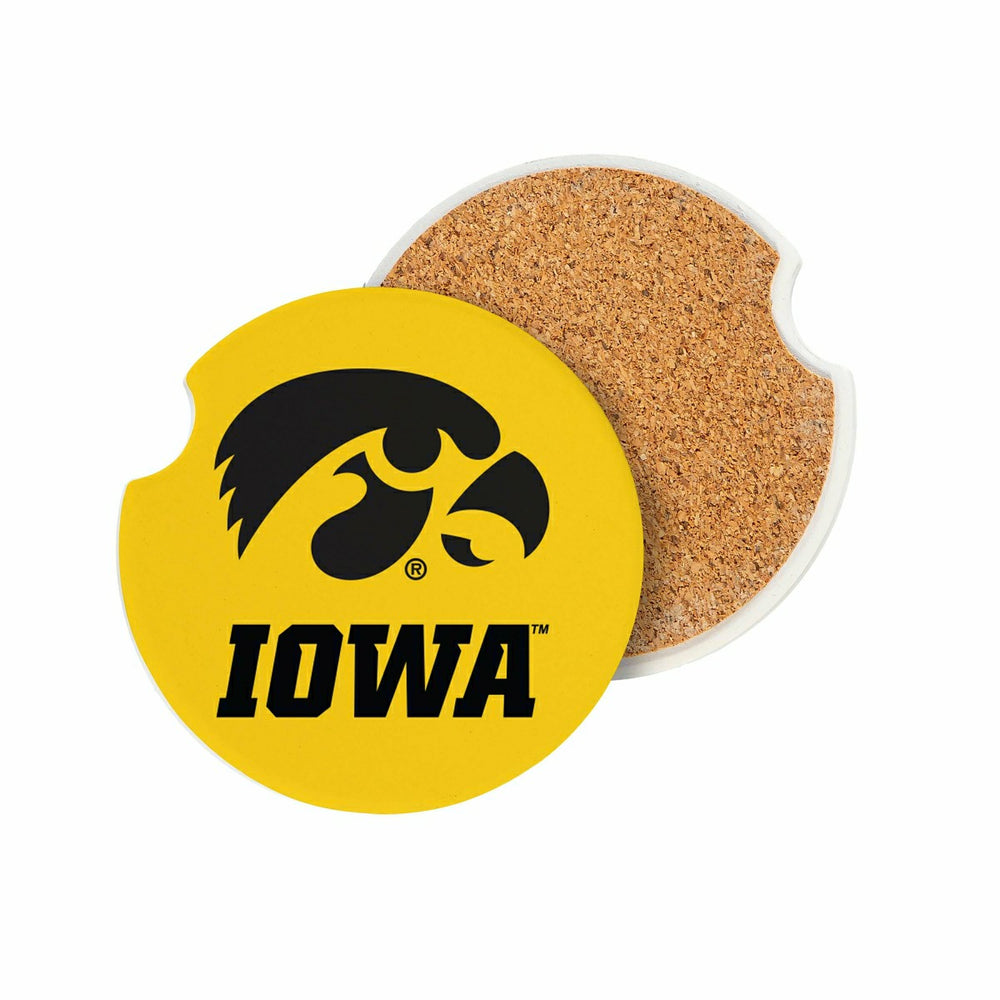 University of Iowa Car Coaster Set, 2pc - Collegiate Home