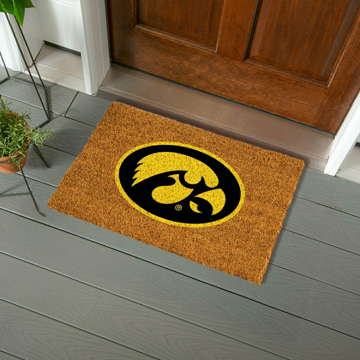 Coir Mat, 16"x28", University of Iowa - Collegiate