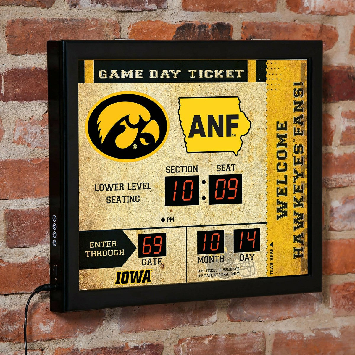 Scoreboard Wall Clock, Iowa - Collegiate Home