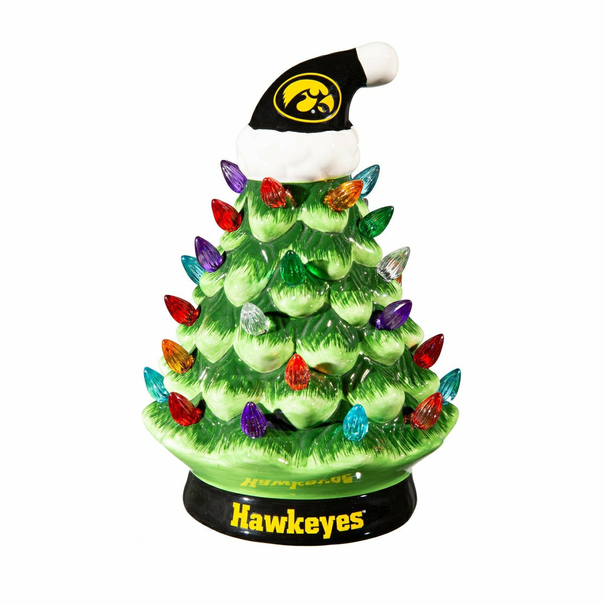 8" LED Ceramic Christmas Tree, University of Iowa - Collegiate Home