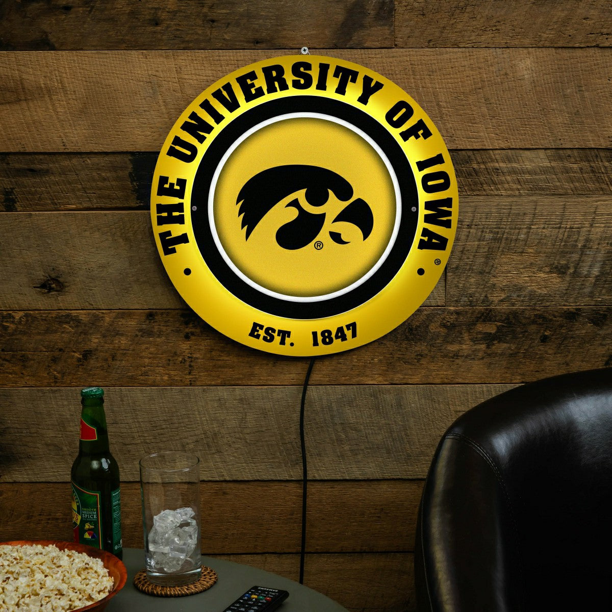 University of Iowa, Metal Lite, Round - Collegiate