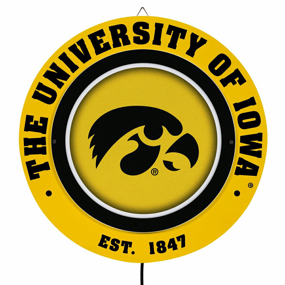 University of Iowa, Metal Lite, Round - Collegiate