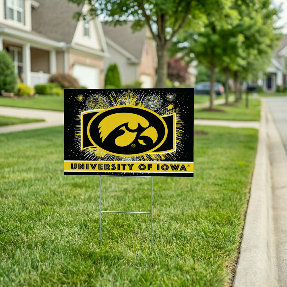 University of Iowa Yard Sign, Patriotic - Collegiate Home