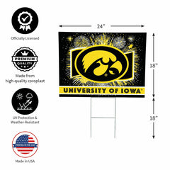 University of Iowa Yard Sign, Patriotic - Collegiate Home