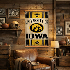 University of Iowa, Canvas Wall Tapestry, Medium, 36x24 - Collegiate Home