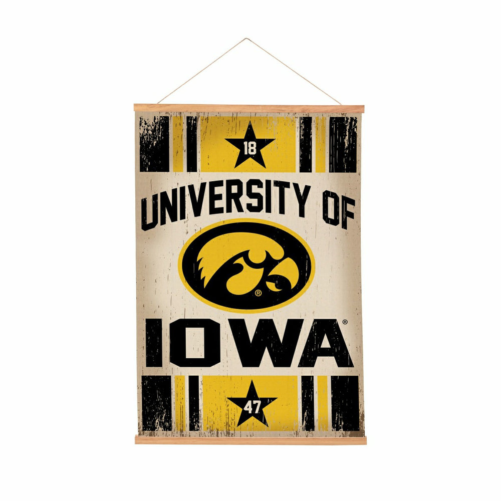 University of Iowa, Canvas Wall Tapestry, Medium, 36x24 - Collegiate Home