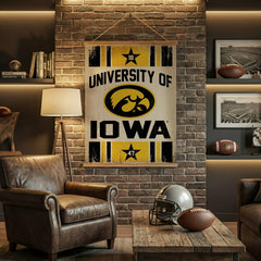 University of Iowa, Canvas Wall Tapestry, Large, 54x36 - Collegiate Home