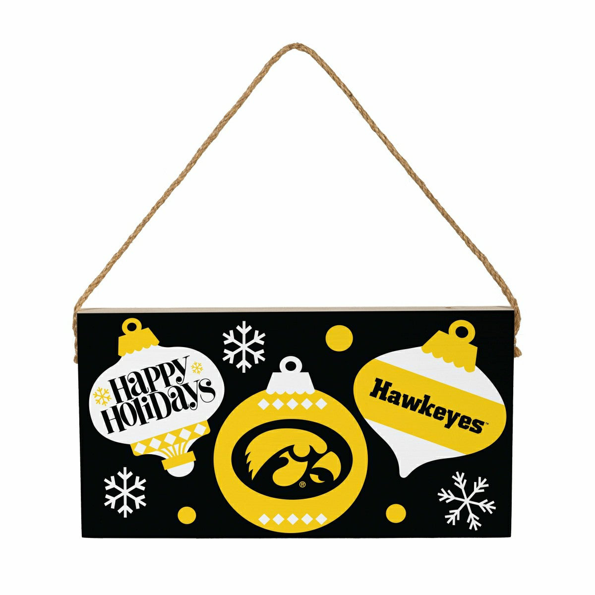 University of Iowa Holiday Wood Wall Sign, 6x11 - Collegiate Home