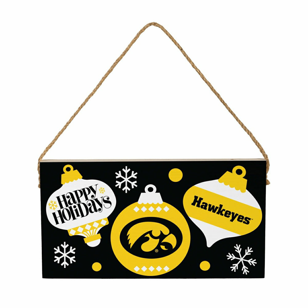 University of Iowa Holiday Wood Wall Sign, 6x11 - Collegiate Home