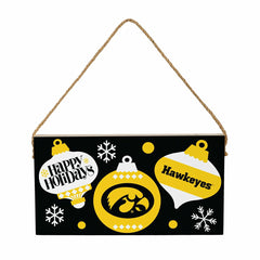 University of Iowa Holiday Wood Wall Sign, 6x11 - Collegiate Home