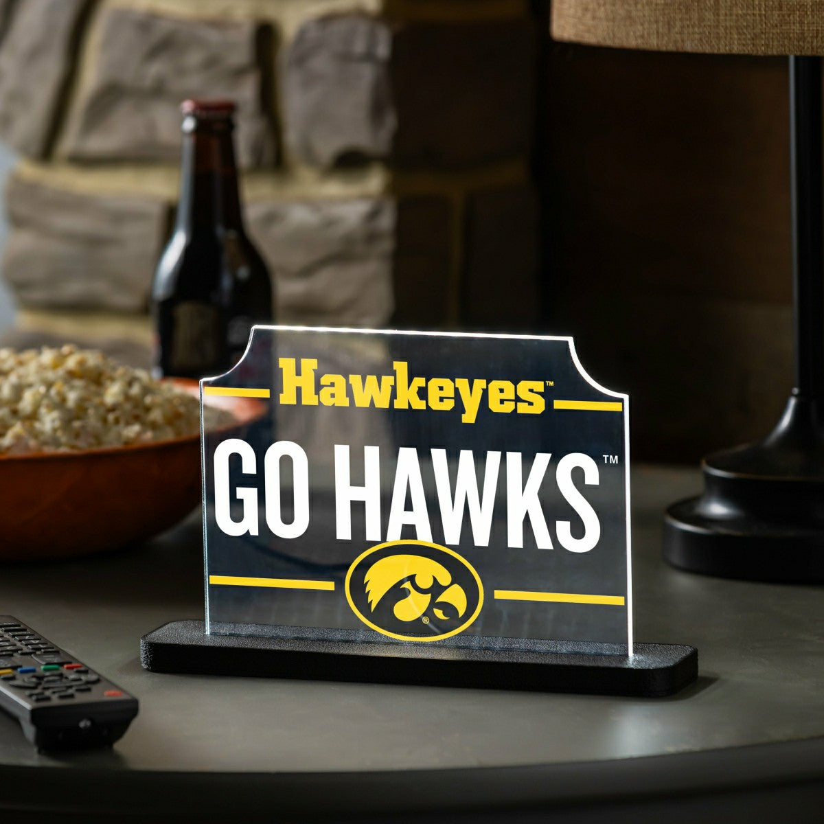 University of Iowa College Rectangle Desklite LED Decor - Collegiate Home