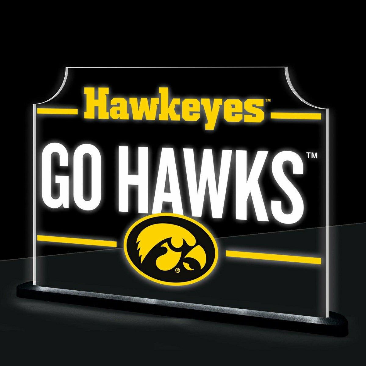 University of Iowa College Rectangle Desklite LED Decor - Collegiate Home