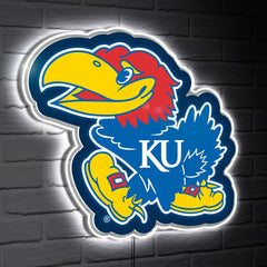 LED Wall Decor, Glazelite, College Mascot, University of Kansas - Collegiate Home