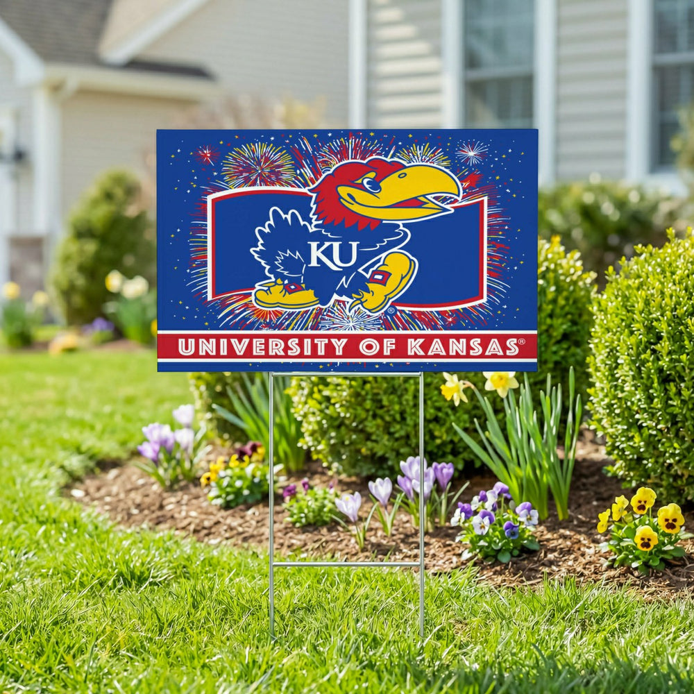 University of Kansas Yard Sign, Patriotic - Collegiate Home