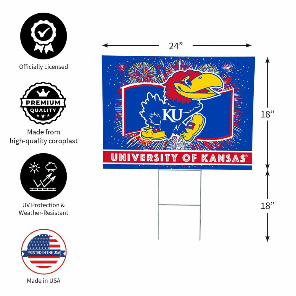 University of Kansas Yard Sign, Patriotic - Collegiate Home