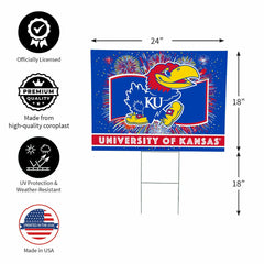 University of Kansas Yard Sign, Patriotic - Collegiate Home