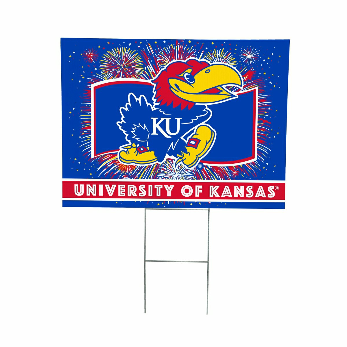 University of Kansas Yard Sign, Patriotic - Collegiate Home