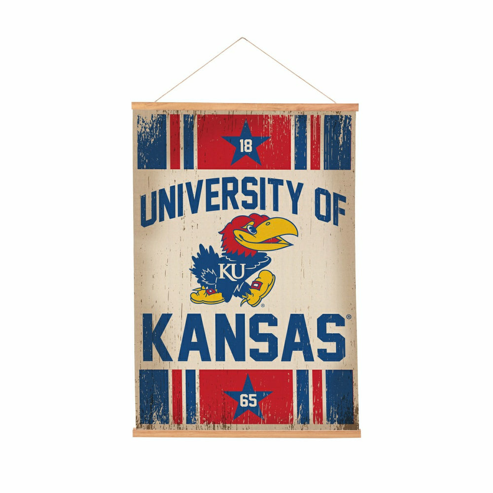University of Kansas, Canvas Wall Tapestry, Medium, 36x24 - Collegiate Home