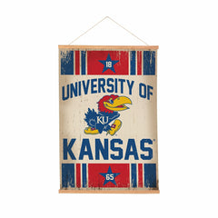 University of Kansas, Canvas Wall Tapestry, Medium, 36x24 - Collegiate Home