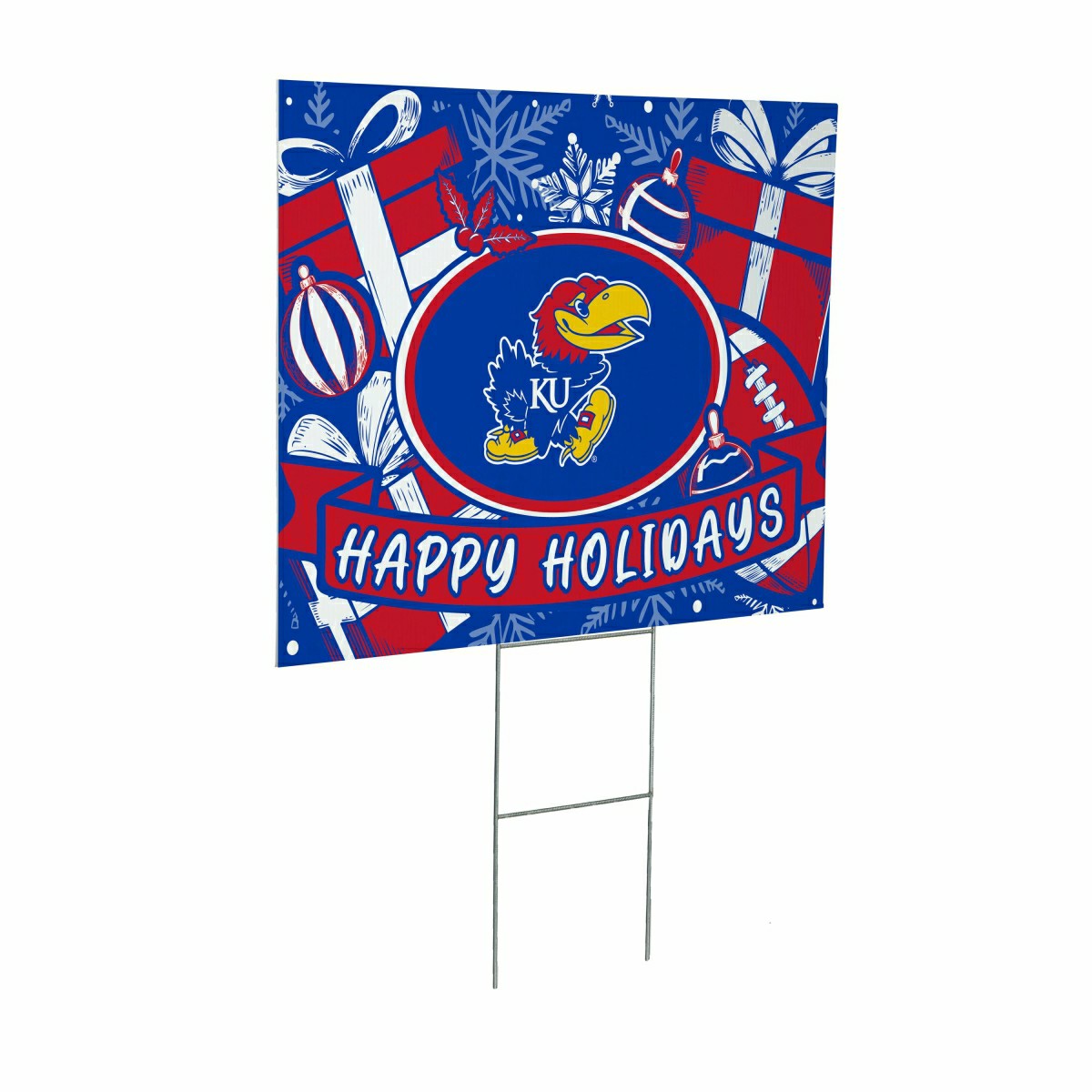 University of Kansas Yard Sign, Holiday - Collegiate Home