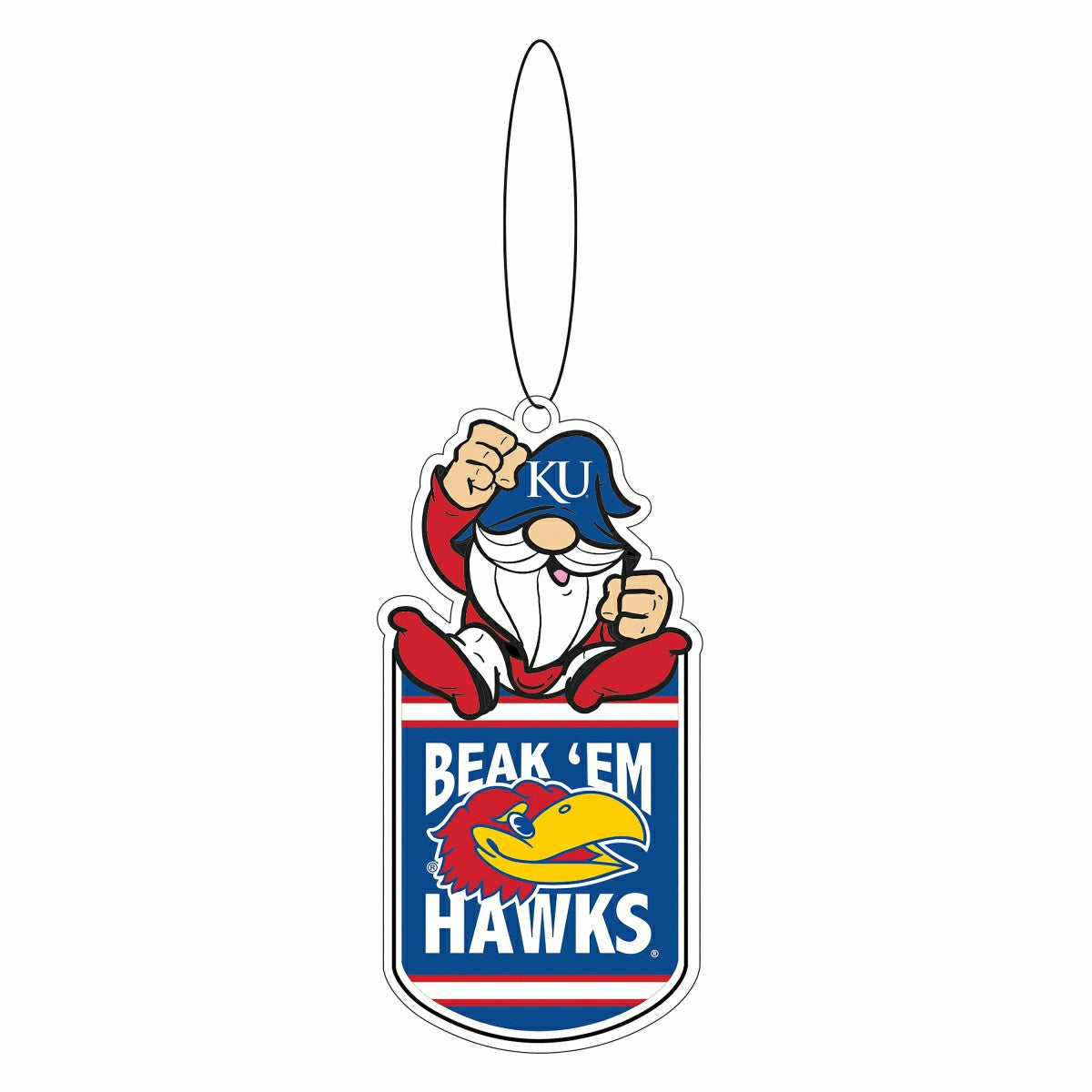 University of Kansas Gift Tag Ornament, Gnome Fan - Collegiate Home