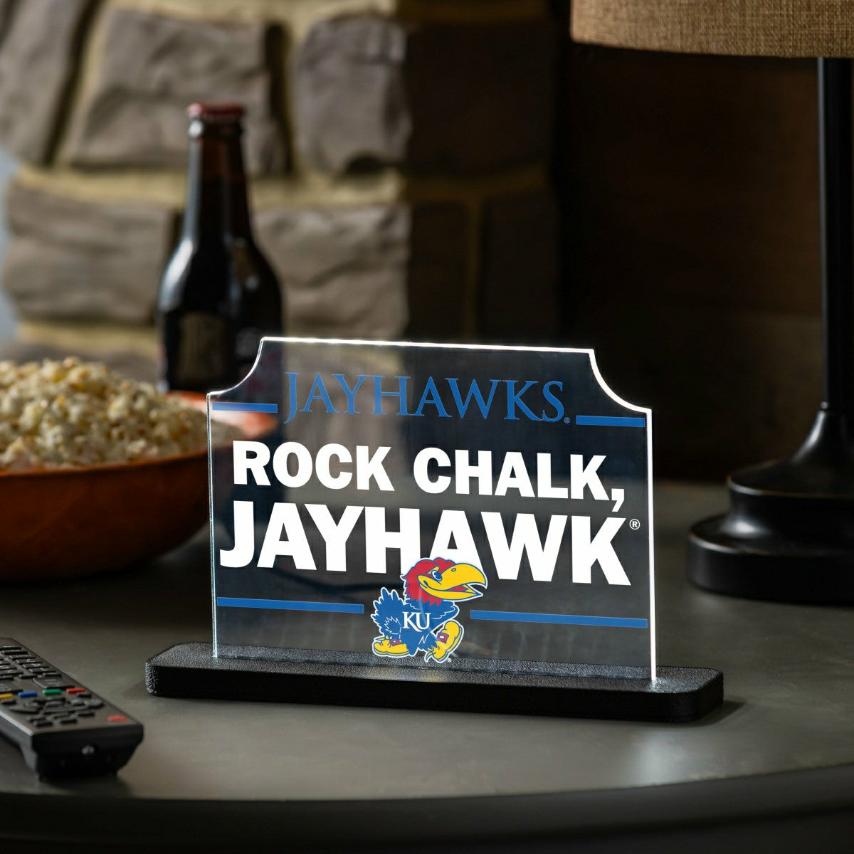 University of Kansas College Rectangle Desklite LED Decor - Collegiate Home